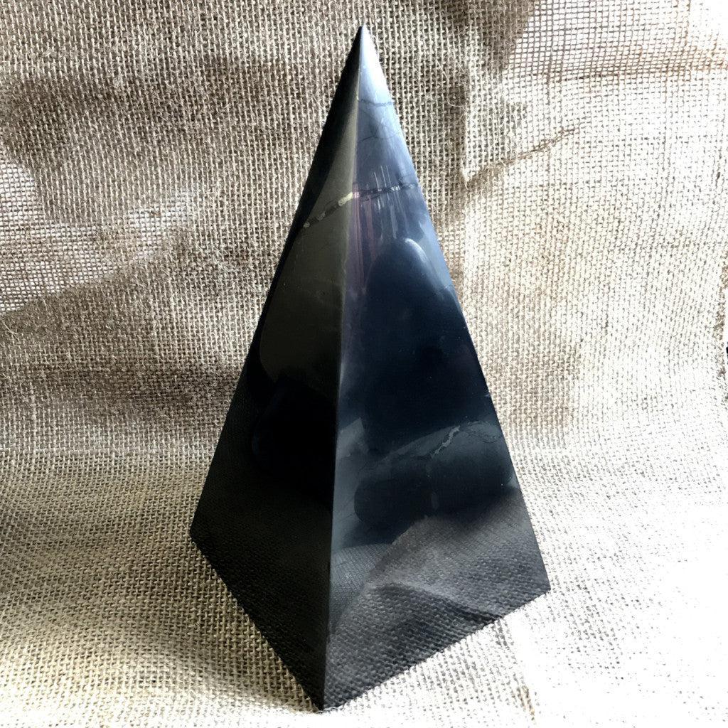 High Shungite Pyramid, 100mm Base (4 Inches Square), EMF Protection - A Real Stunner - Shungite Queen