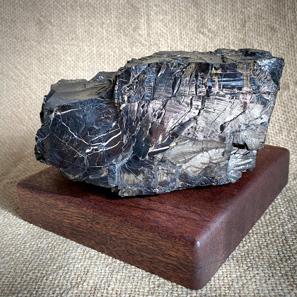 Are You Sitting? GINORMOUS Elite Shungite Nugget 990g, Mahogany Stand