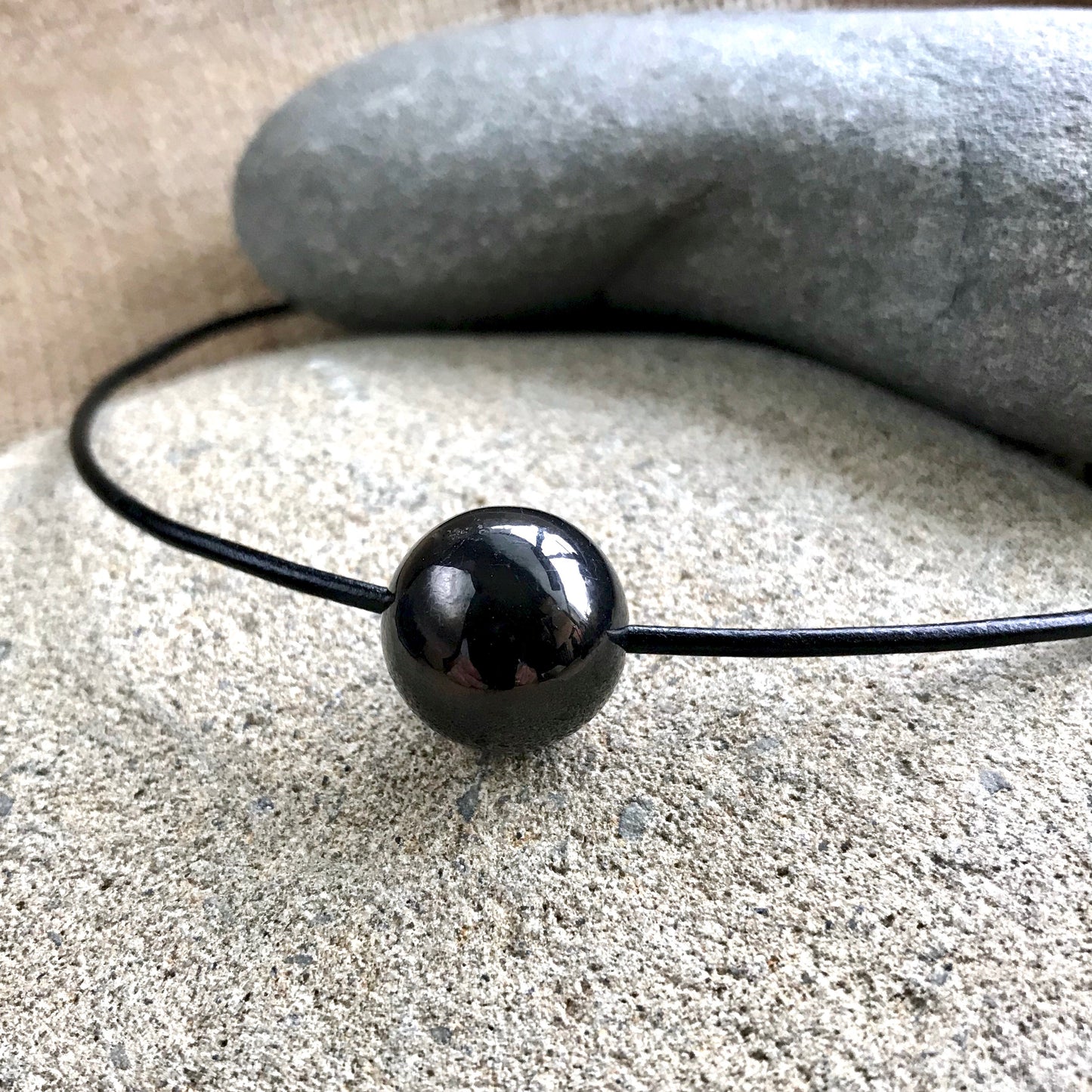 EMF Necklace With Single Shungite Bead, Unisex, Gift for Him - Shungite Queen