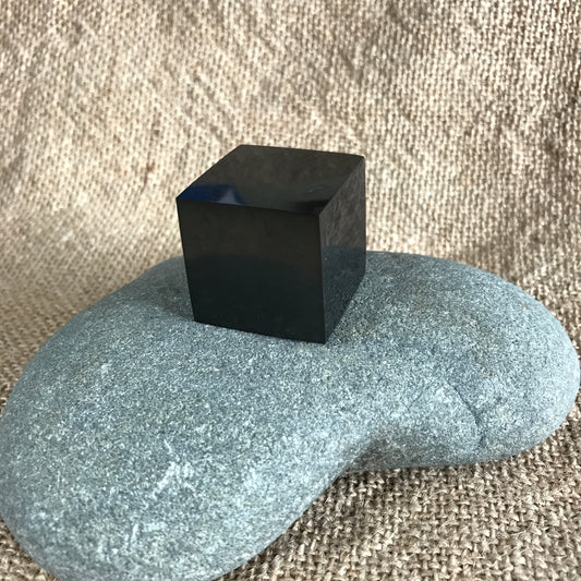 Shungite Cube, 30mm, Genuine Black Shungite - Shungite Queen 