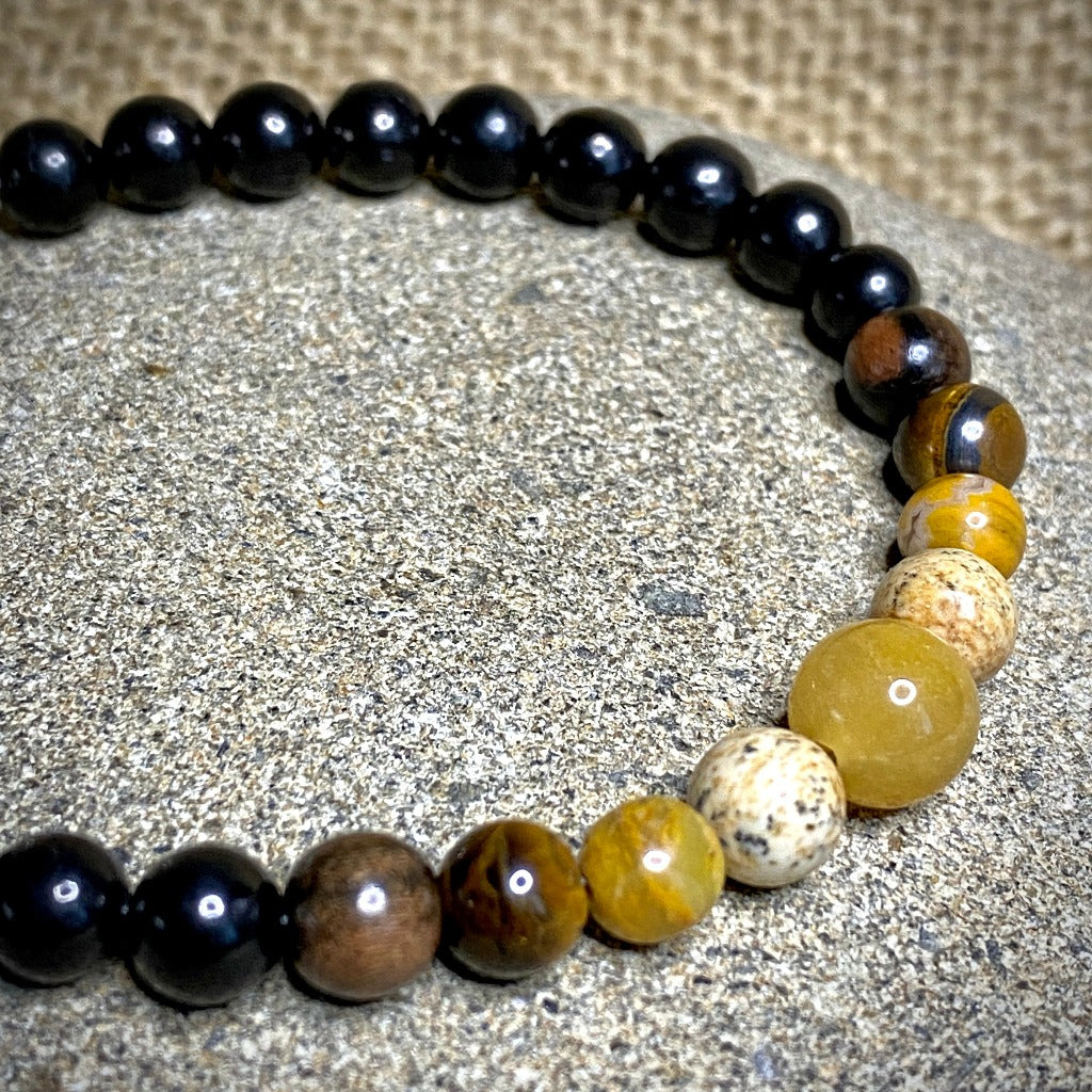 Yellow Gemstones & Shungite Bracelet, Radiance, Self-Confidence