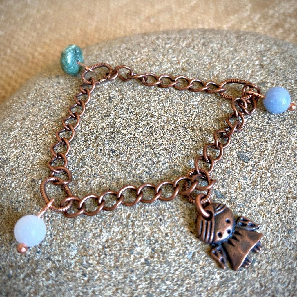 Medium Copper Topper, Angel Charm, Angelic Communication Gemstones