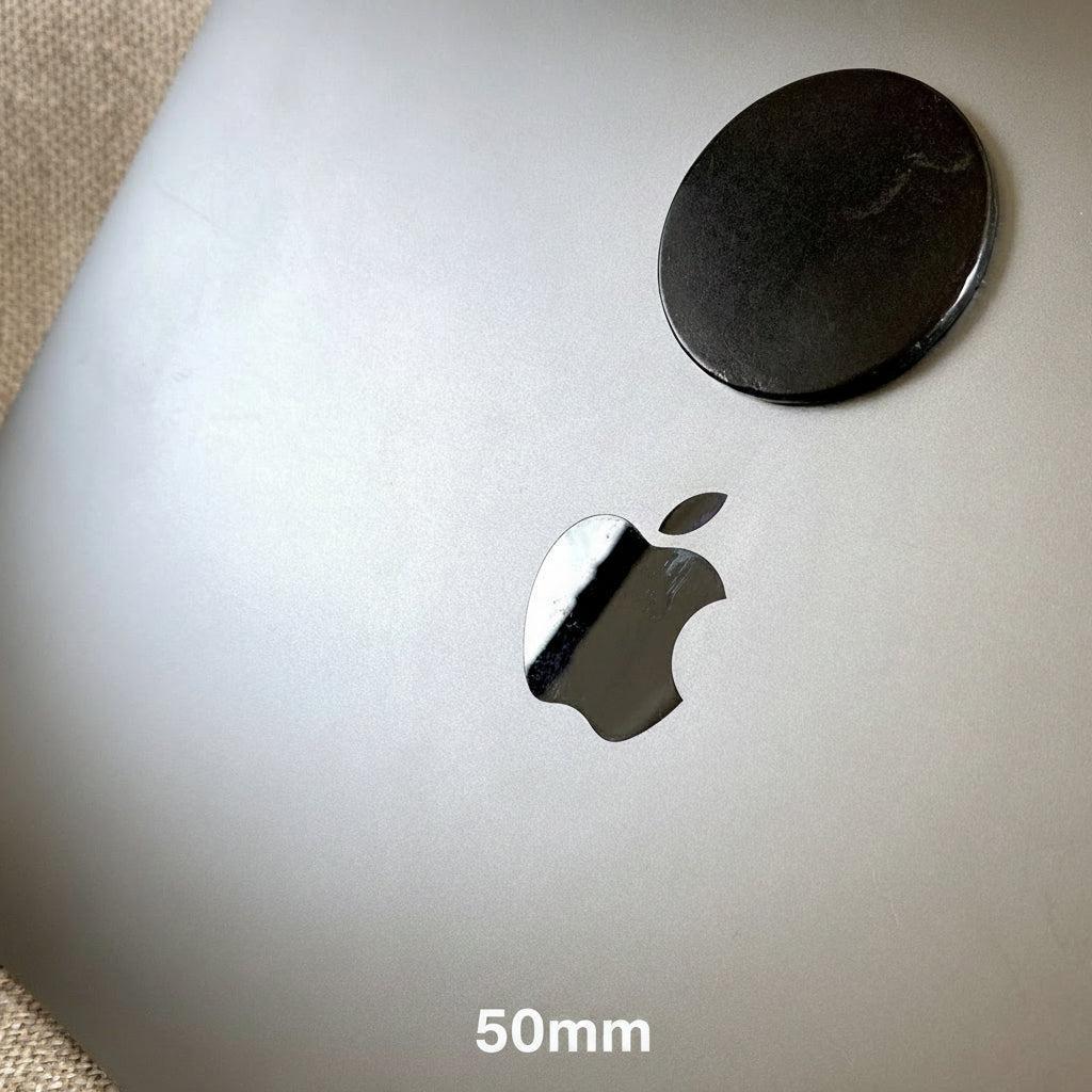Round Black Shungite Phone Plates with Adhesive on Back | Two Sizes