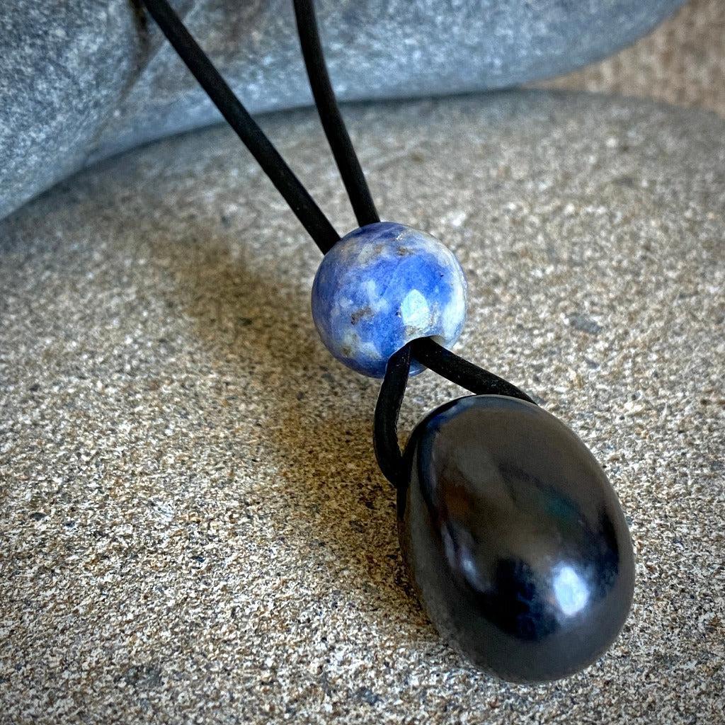 Shungite & Sodalite Rearview Mirror Dangle, Car Accessory