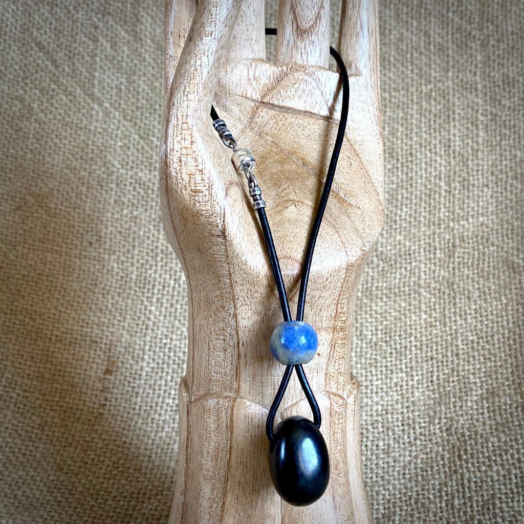 Shungite & Sodalite Rearview Mirror Dangle, Car Accessory