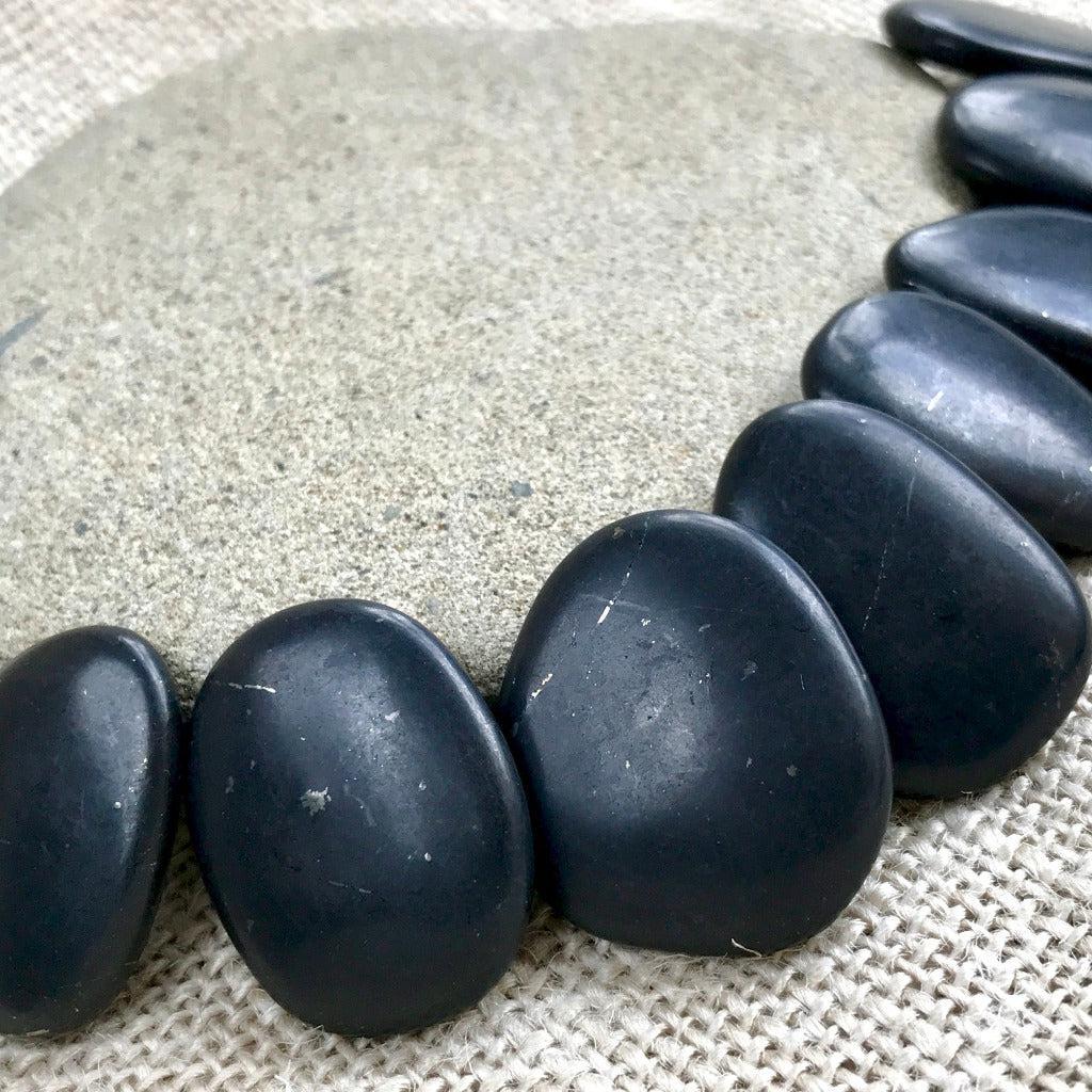 Smooth Polished Shungite Pocket Stone, Carry Stone, EMF Protection - Shungite QueenSmooth Polished Black Shungite Pocket Stone, Carry Stone - Shungite Queen