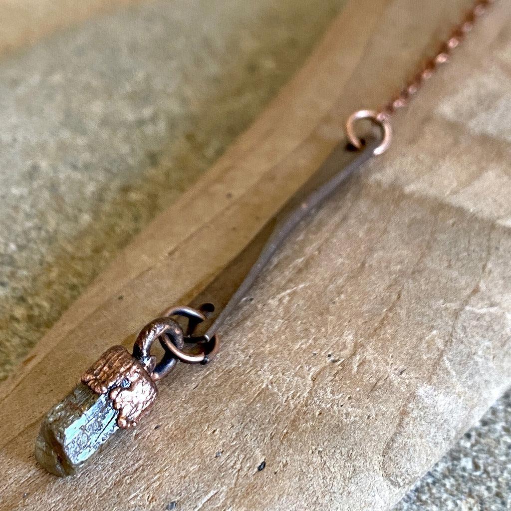 Watermelon Tourmaline Crystal Pendulum with Shungite, Brass, & Copper