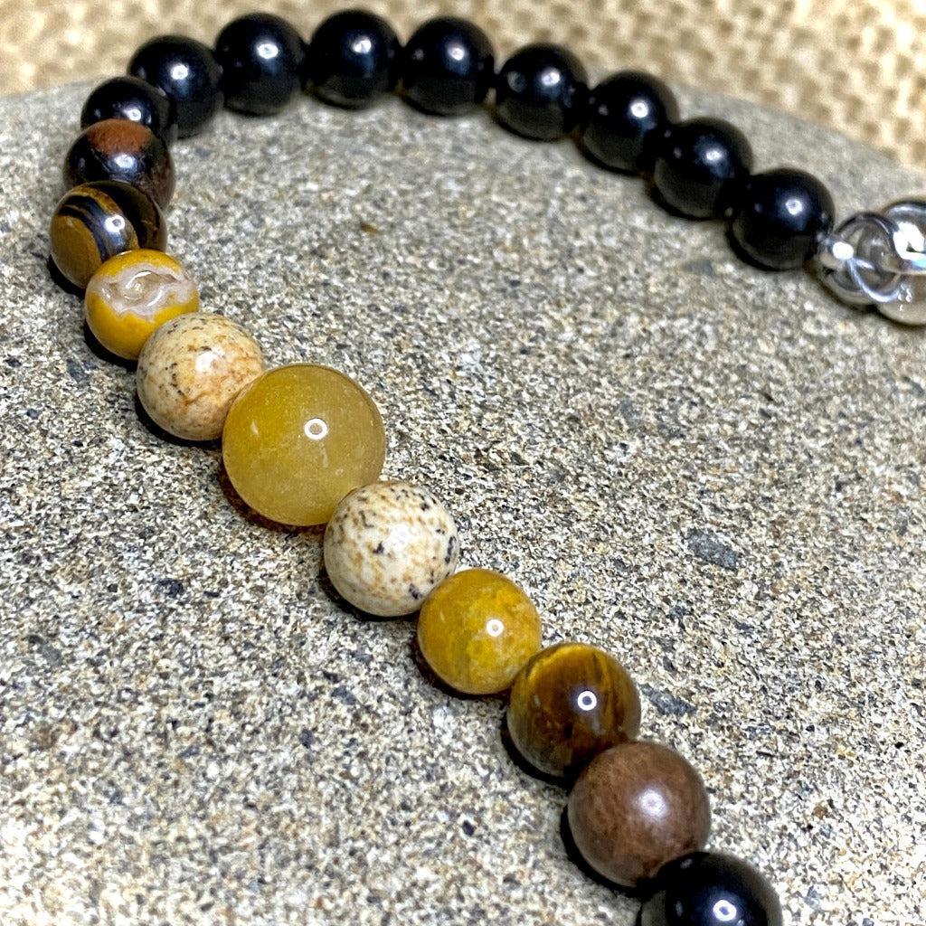 Yellow Gemstones & Shungite Bracelet, Radiance, Self-Confidence