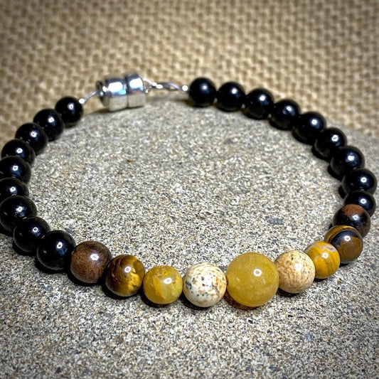 Yellow Gemstones & Shungite Bracelet, Radiance, Self-Confidence