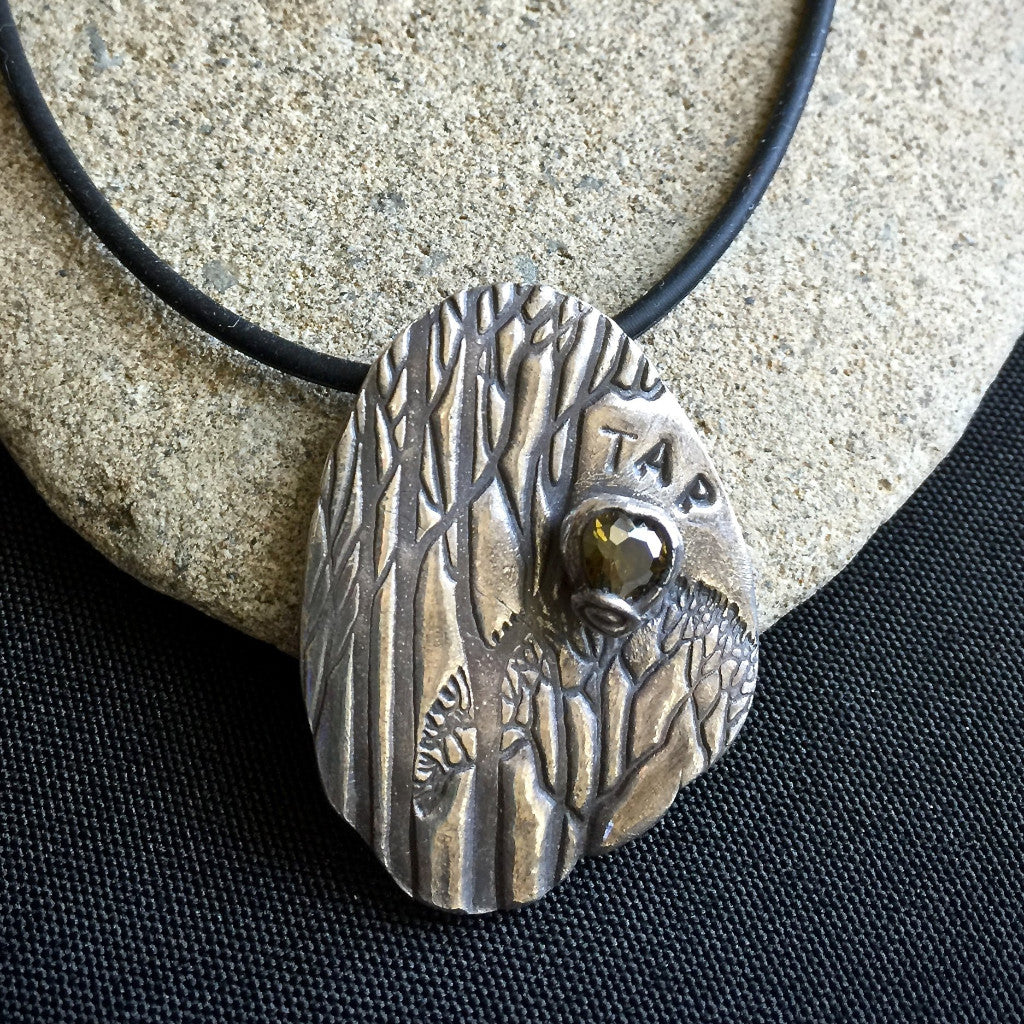 "Forest for the Trees" Tapping Pendant, EFT, Fine Silver, Emotional Freedom Techniques - Shungite Queen
