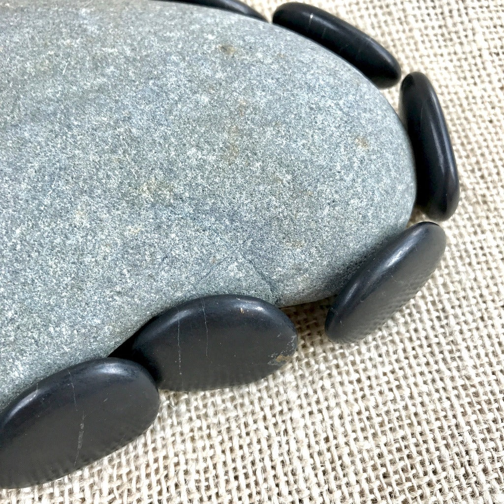 Smooth Polished Black Shungite Pocket Stone, Carry Stone - Shungite Queen