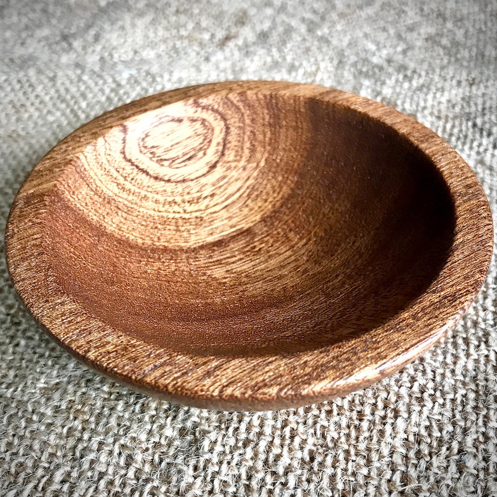 Elite Shungite Nugget on Multicolor Tourmaline in Custom Wood Bowl