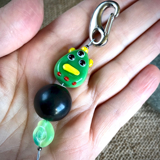 Shungite Clip-On Necklace With Green Monster for Kids - Shungite Queen
