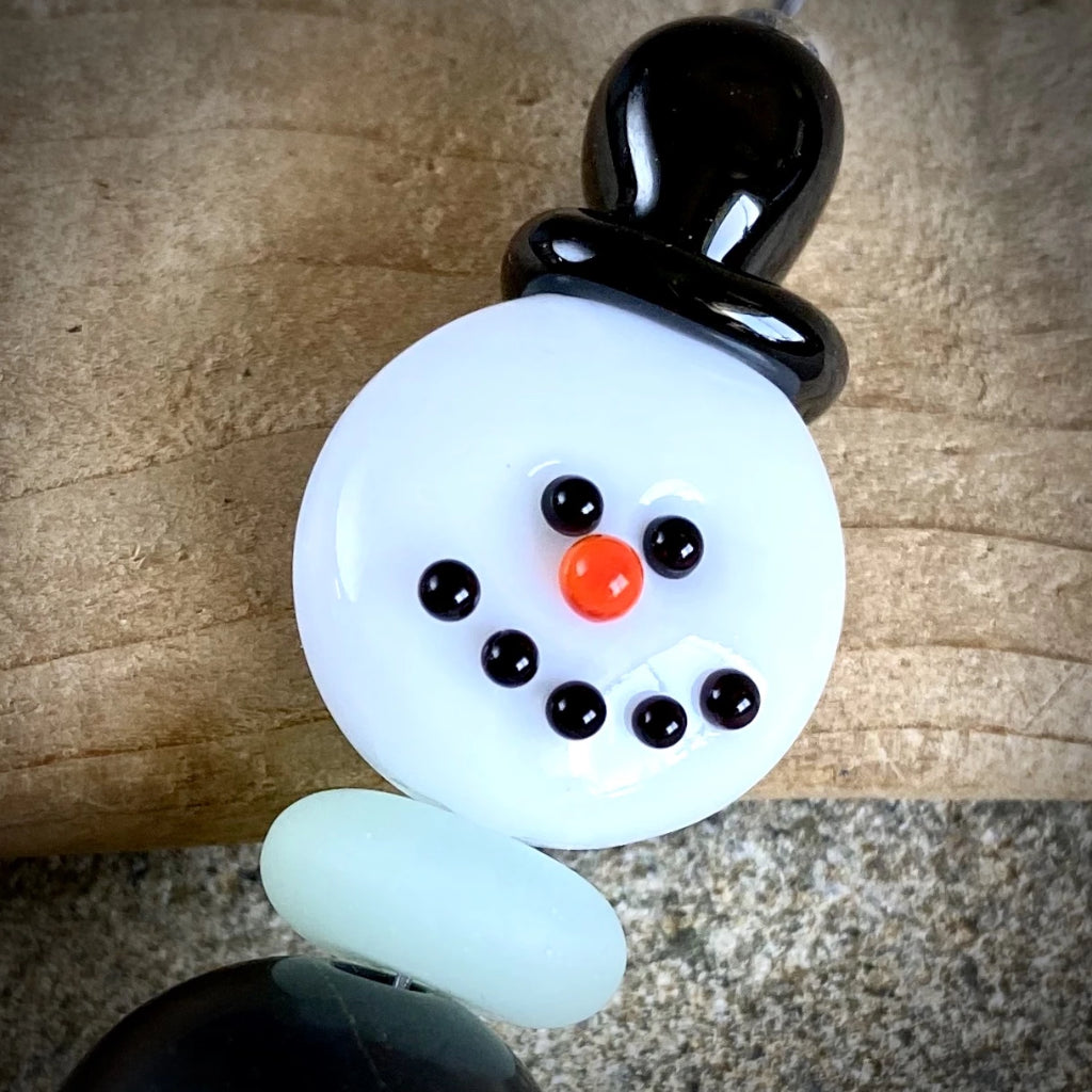 Smiling Shungite Snowman Ornament, Fun Holiday Decor - Shungite Queen